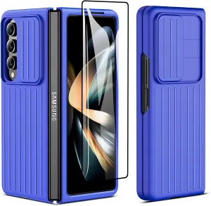 Samsung Galaxy Z Fold 4 Case, Z Fold 4 Case Slide Camera Cover Black