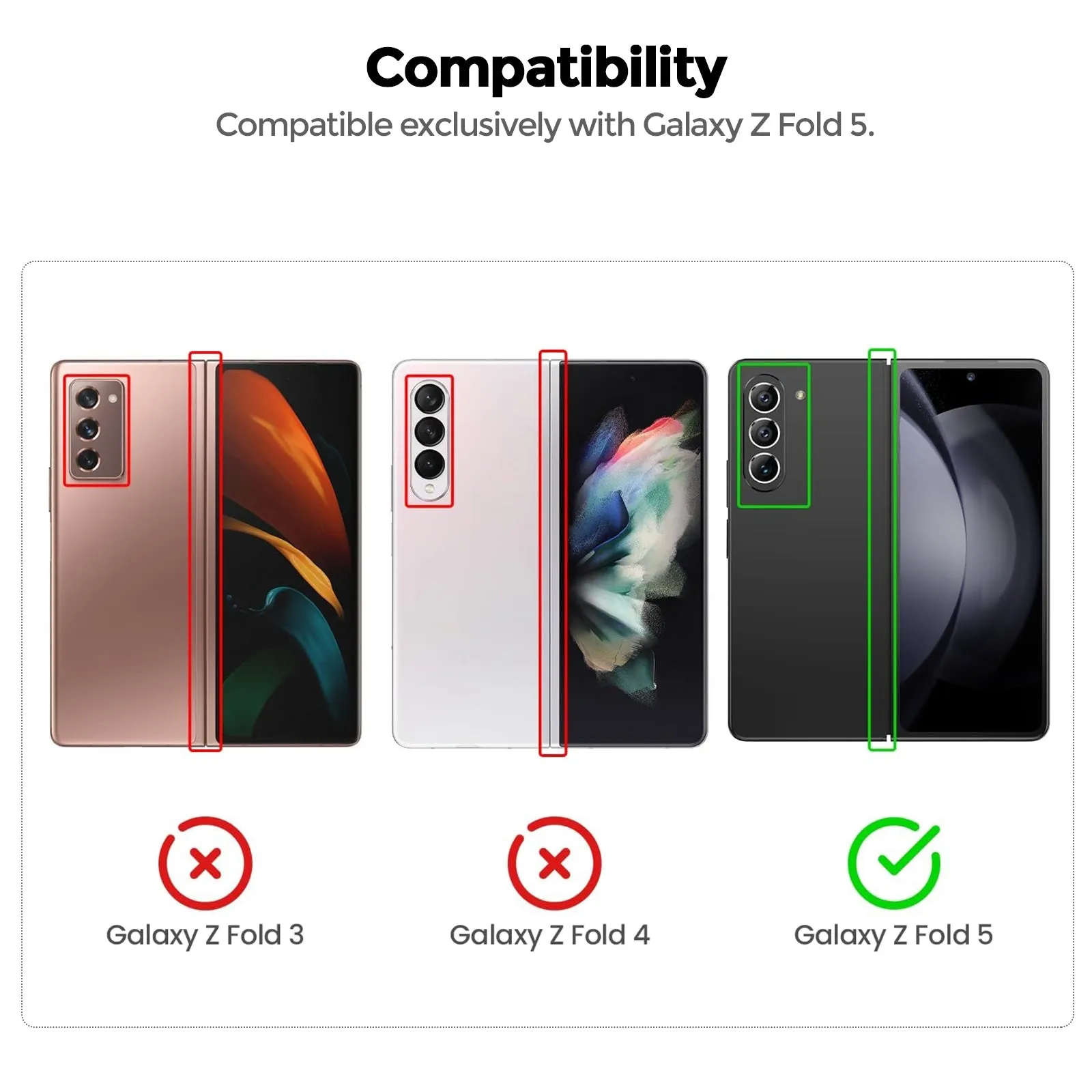 Samsung Galaxy Z Fold 5 Case Cover | Slim Case Frosted Feel Non-Slip Phone Case | Black
