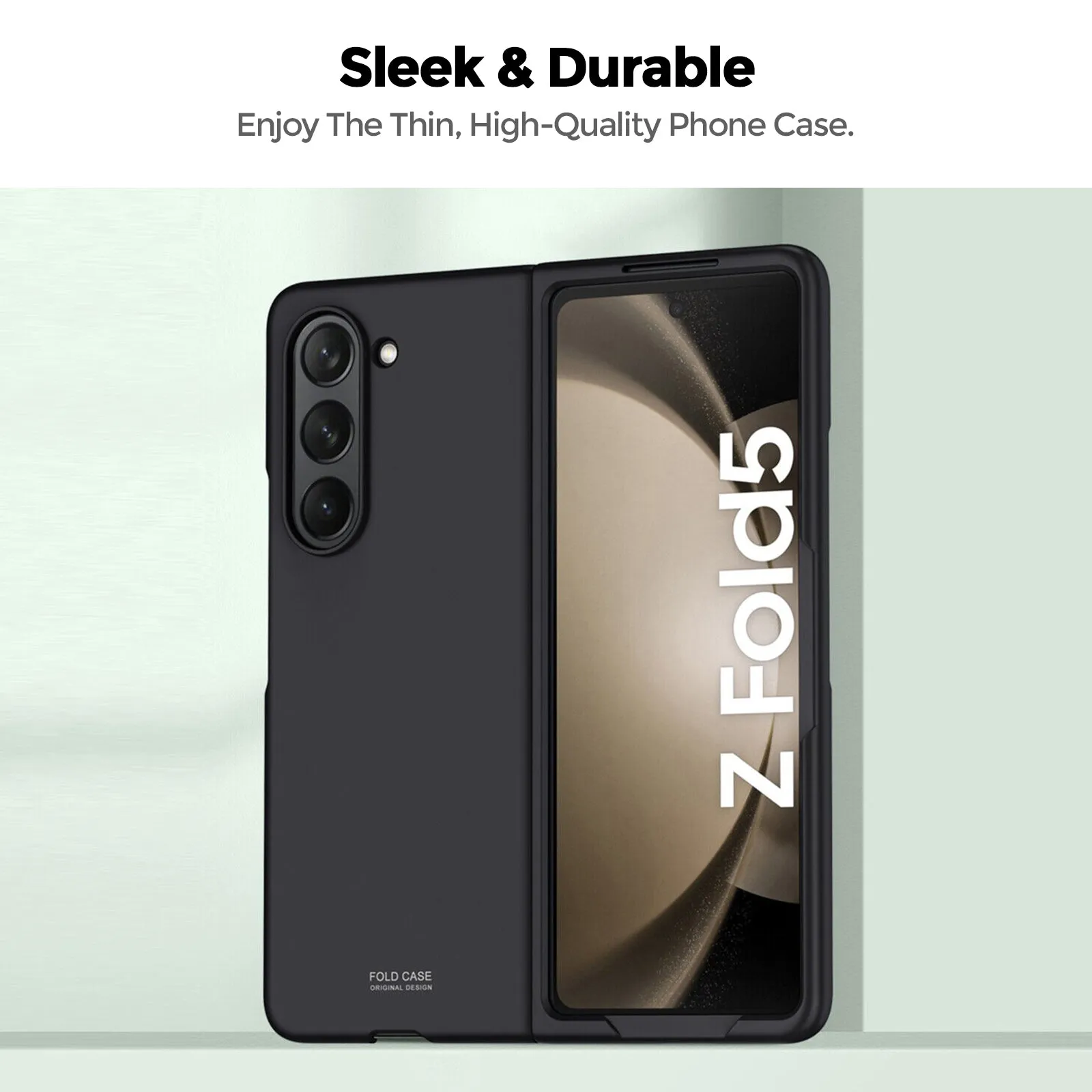 Samsung Galaxy Z Fold 5 Case Cover | Slim Case Frosted Feel Non-Slip Phone Case | Black