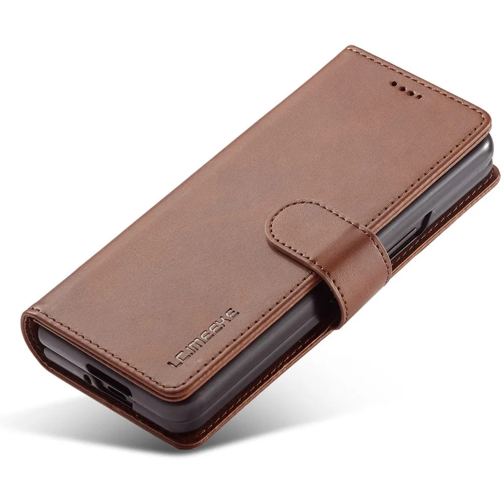 Samsung Galaxy Z Fold4 5G Leather Case Flip Cover with Card Slots - Brown