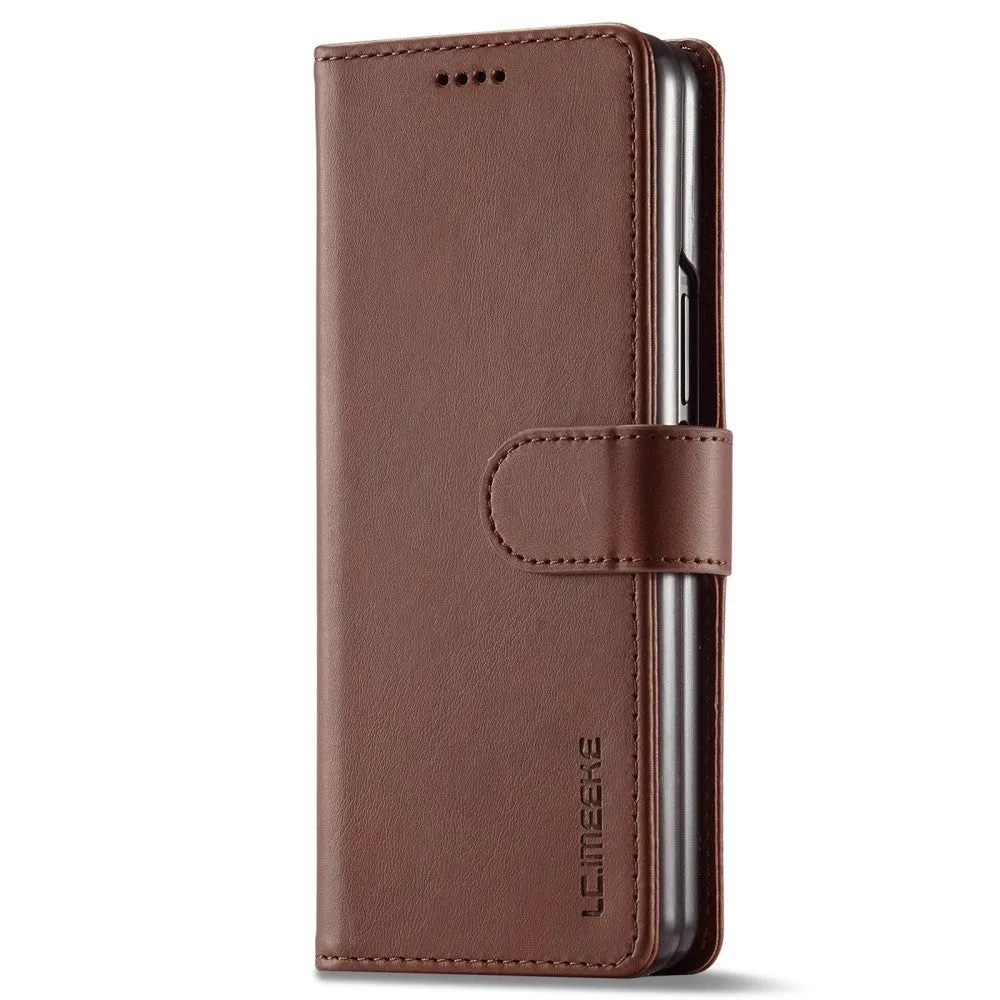 Samsung Galaxy Z Fold4 5G Leather Case Flip Cover with Card Slots - Brown