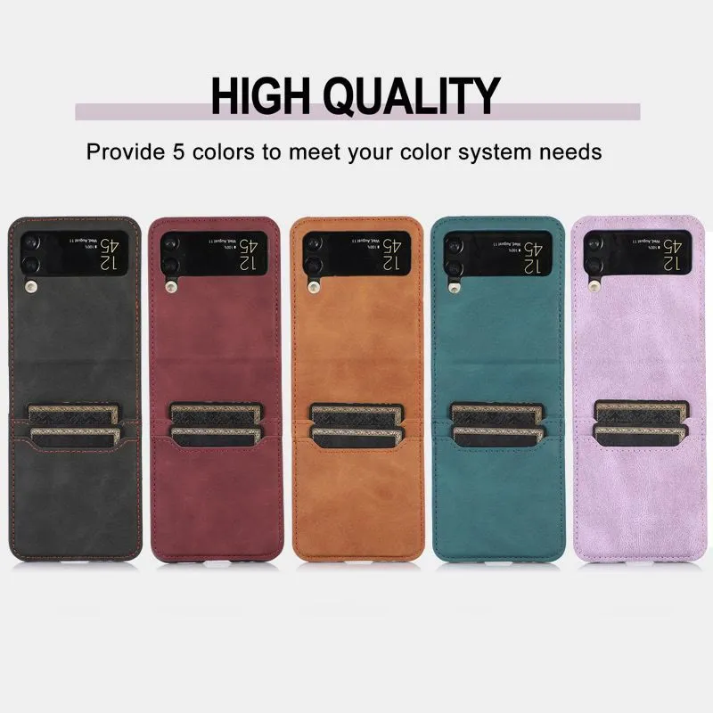 Samsung Z Flip 3 Folding Skin Cover Leather Phone Case PC Cover