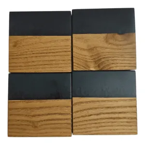 Sassafras with Metal Gray Epoxy Coaster