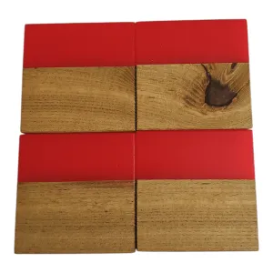 Sassafras with Red Epoxy Coaster