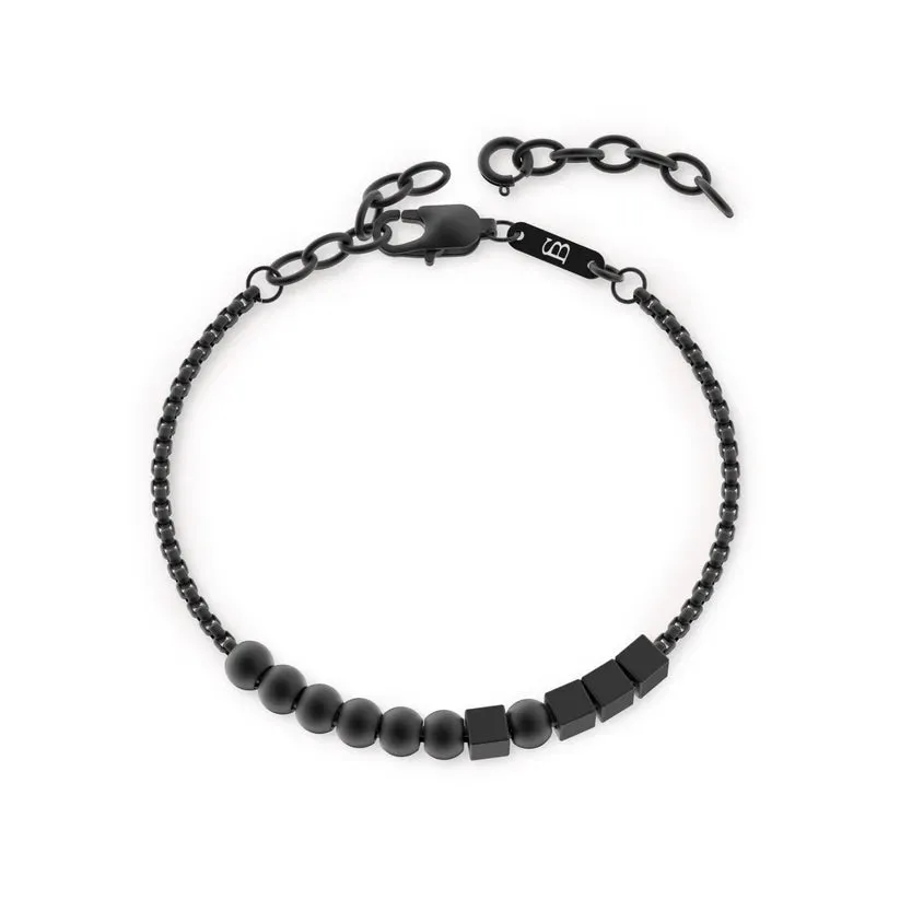 SB 'HERO' MORSE CODE BLACK STAINLESS STEEL BRACELET