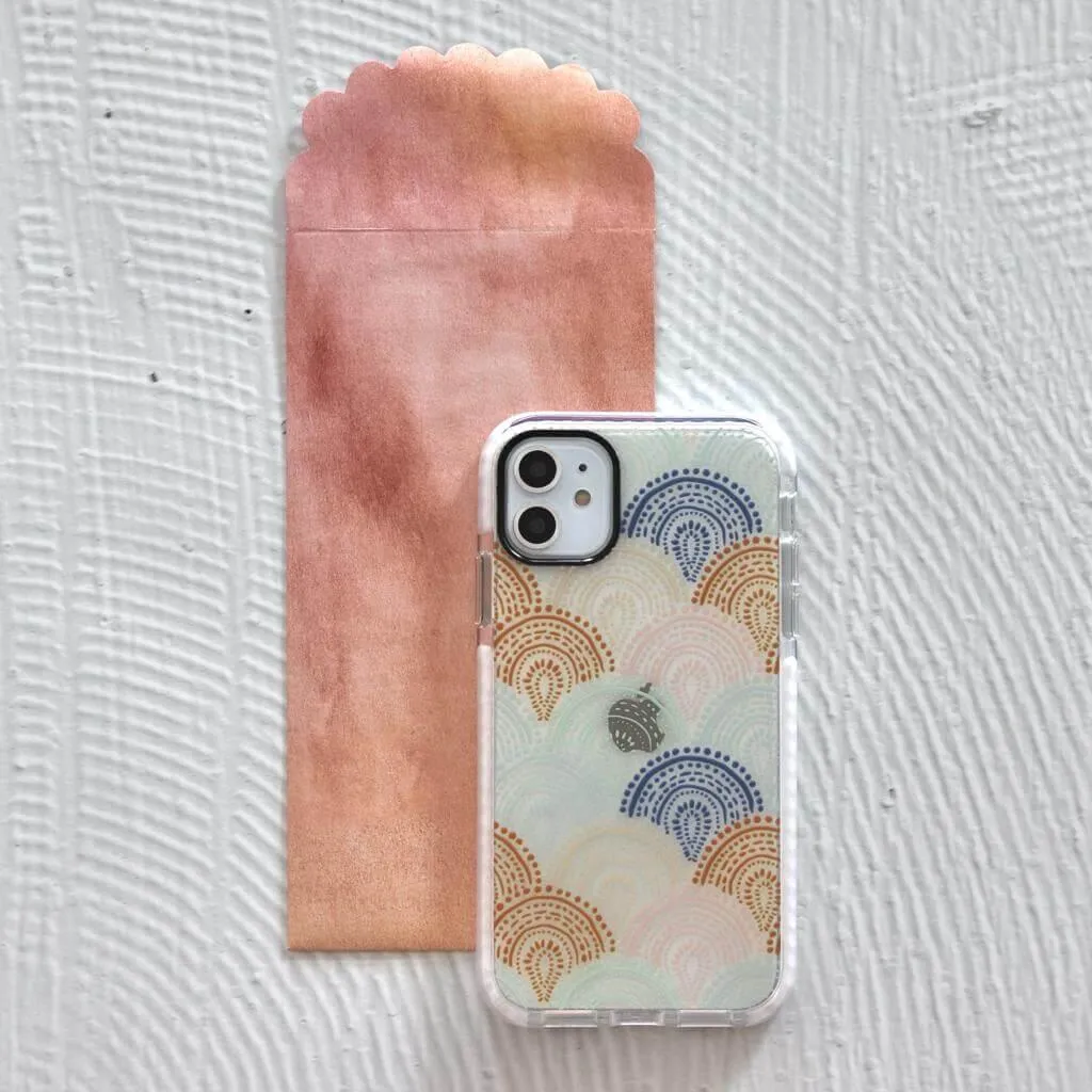 Scallop Dot Art - Protective White Bumper Mobile Phone Case