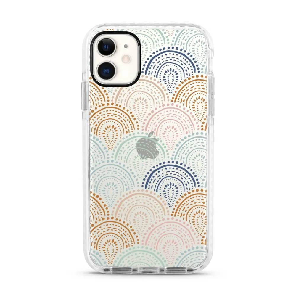 Scallop Dot Art - Protective White Bumper Mobile Phone Case