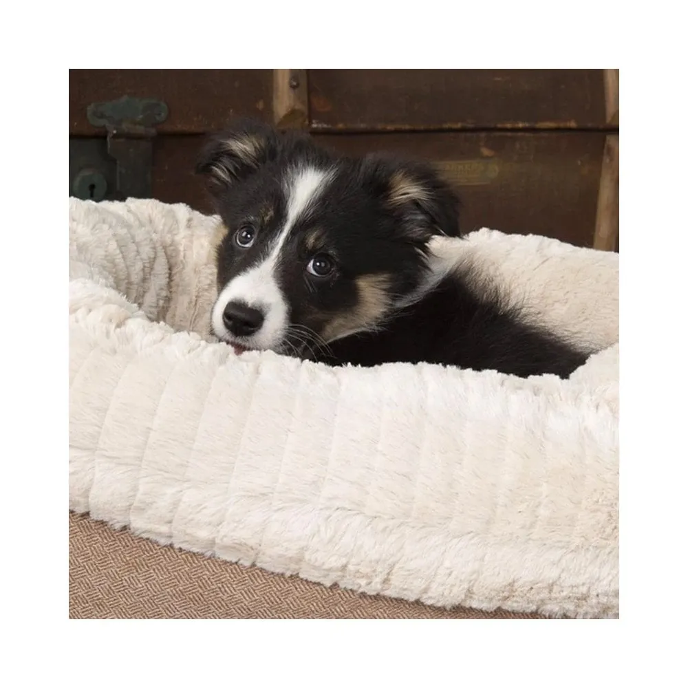 Scruffs Ellen Faux Fur & Tweed Donut Dog Bed