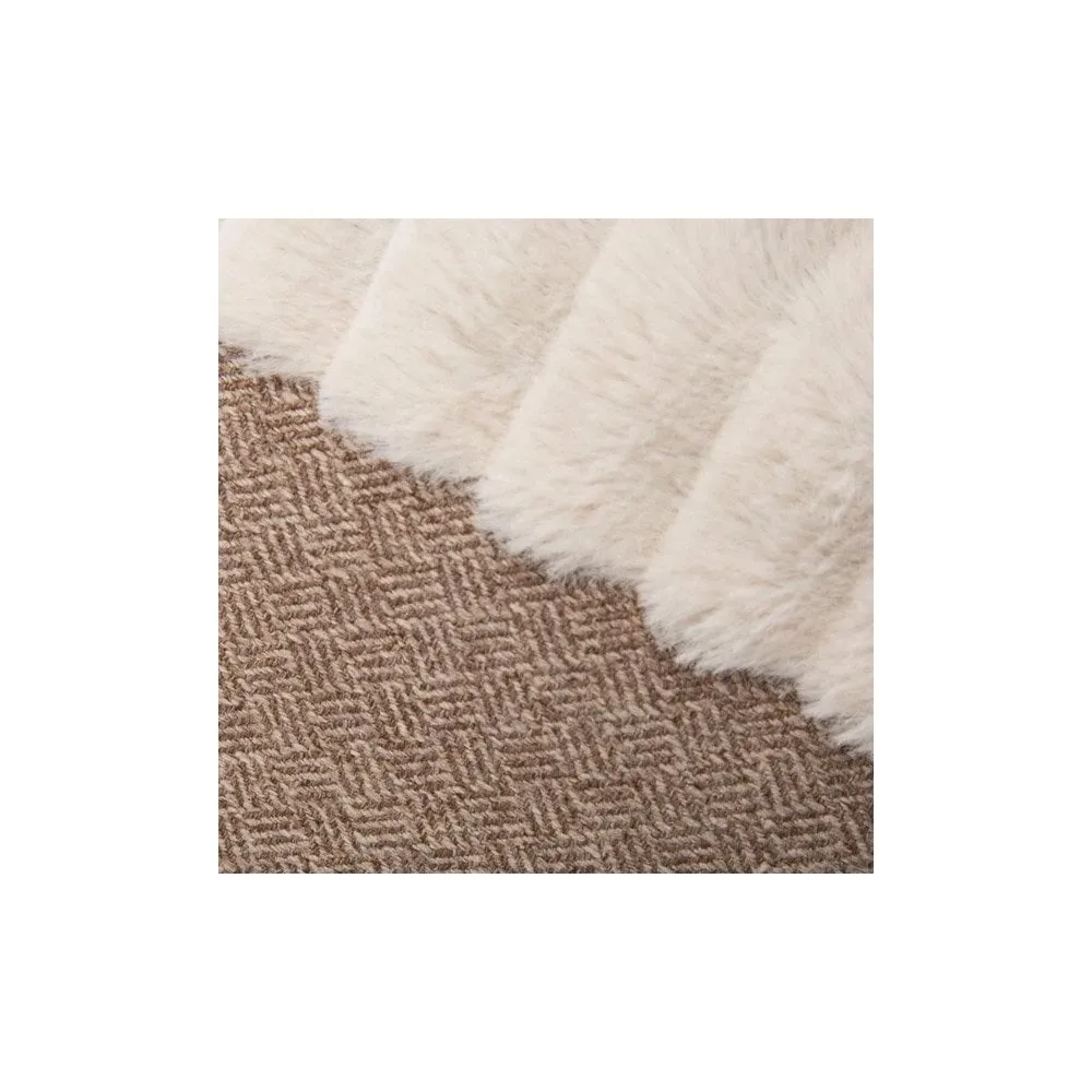 Scruffs Ellen Faux Fur & Tweed Donut Dog Bed