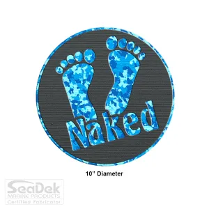 SeaDek Traction Step Pad | 10" Circle | DarkGray-AquaCamo - Naked