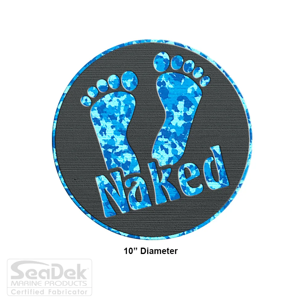 SeaDek Traction Step Pad | 10" Circle | DarkGray-AquaCamo - Naked