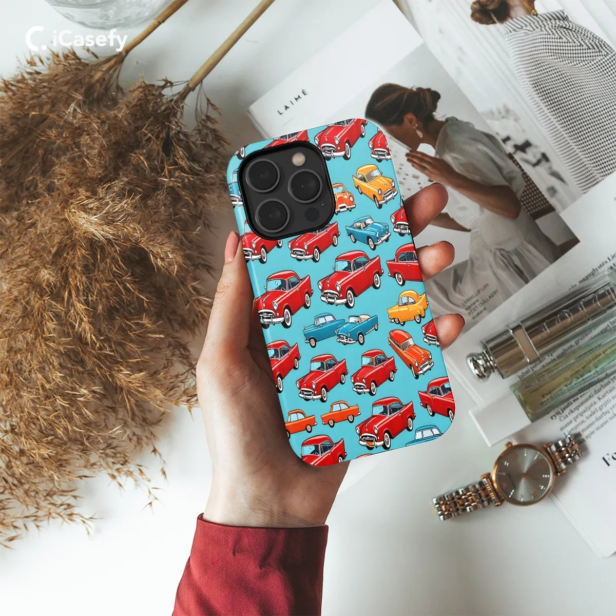 Seamless Retro Cars Phone Case iPhone Samsung Cover Pixel 1123