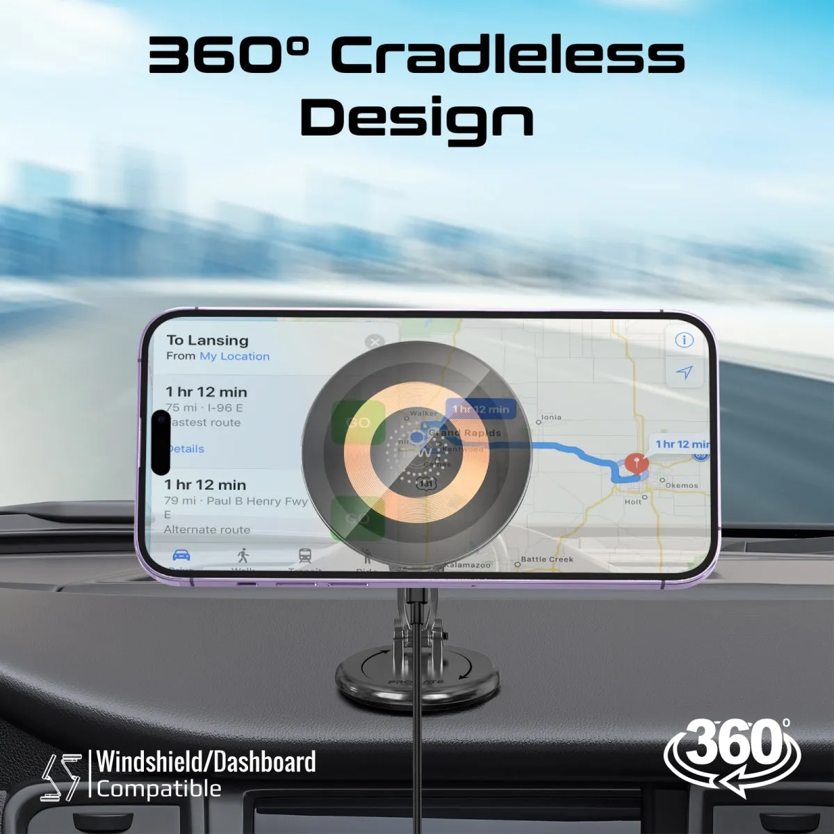SecureGrip™ 360° Cradleless 15W MagSafe Compatible Car Charger