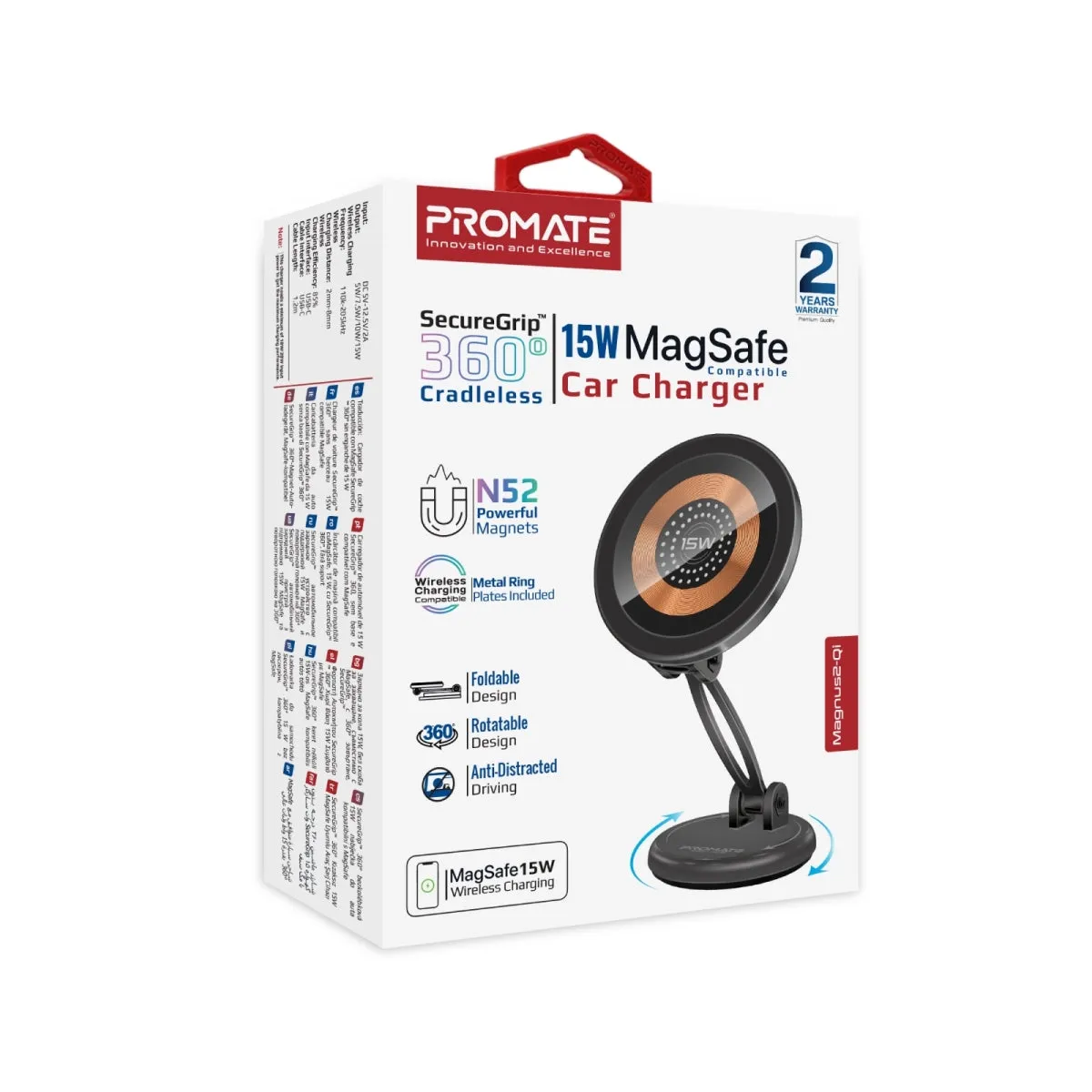 SecureGrip™ 360° Cradleless 15W MagSafe Compatible Car Charger