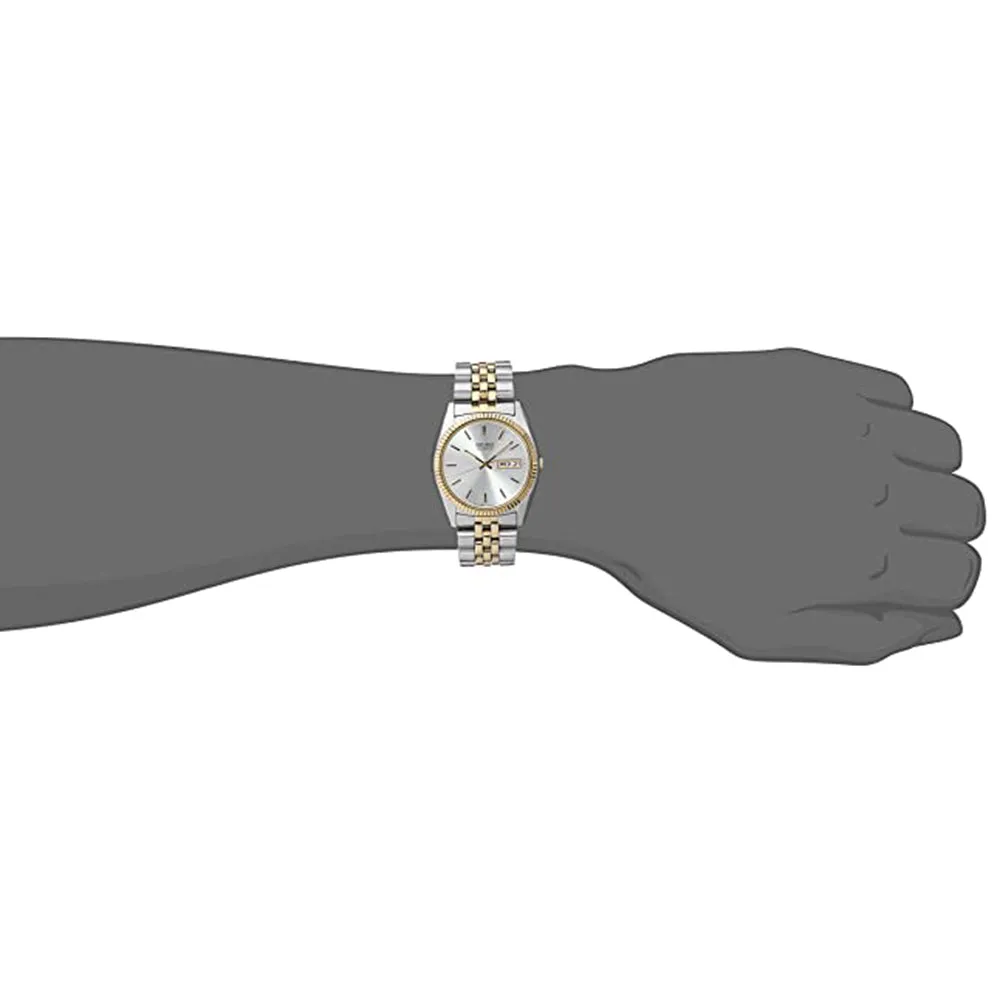 Seiko Mens Silver Dial Multicolor Band Stainless Steel Two-Tone Watch - SGF204