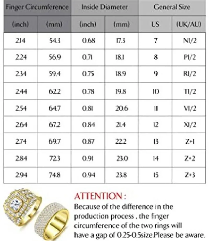 Set of 5Pcs 18K Gold Plated Bling Pinky Ring Simulated Diamond Iced Out Ring CZ Punky Rappers