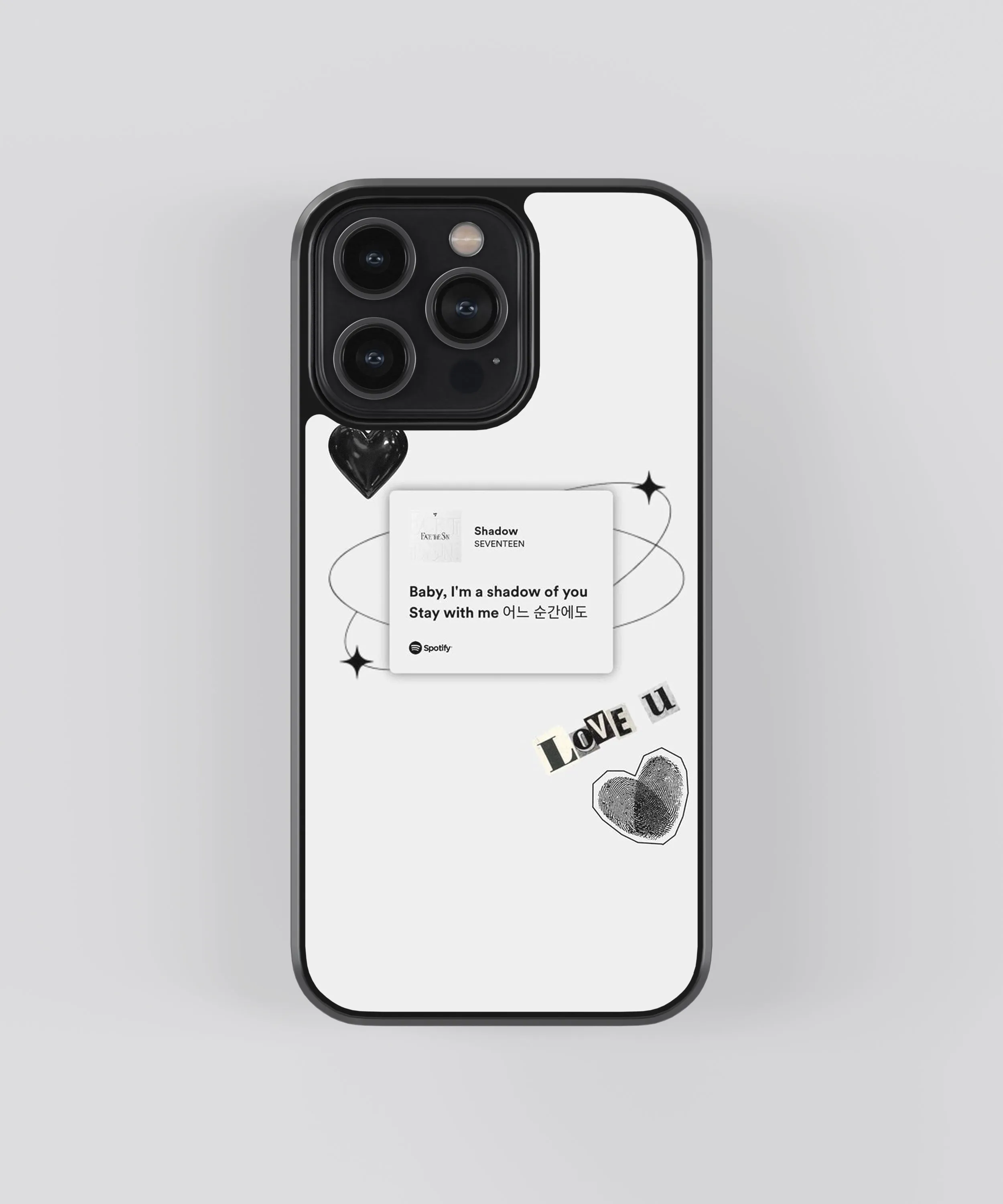 Seventeen Shadow Spotify Glass Phone Case Cover