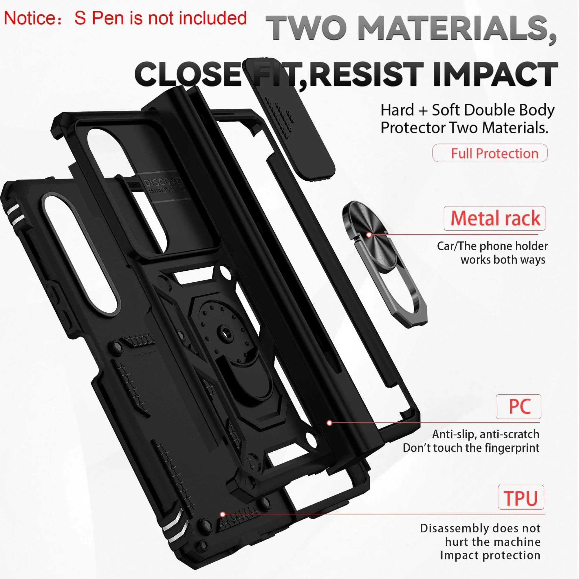Shockproof Armor Galaxy Z Fold 5 Magnetic Case