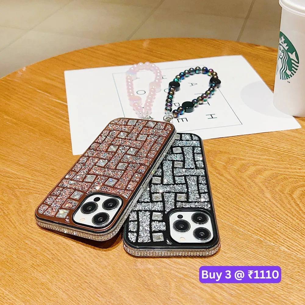 Shockproof Bling Pearl PC (Hard) Case With Pearl Bracelet - iPhone 13 Pro Max
