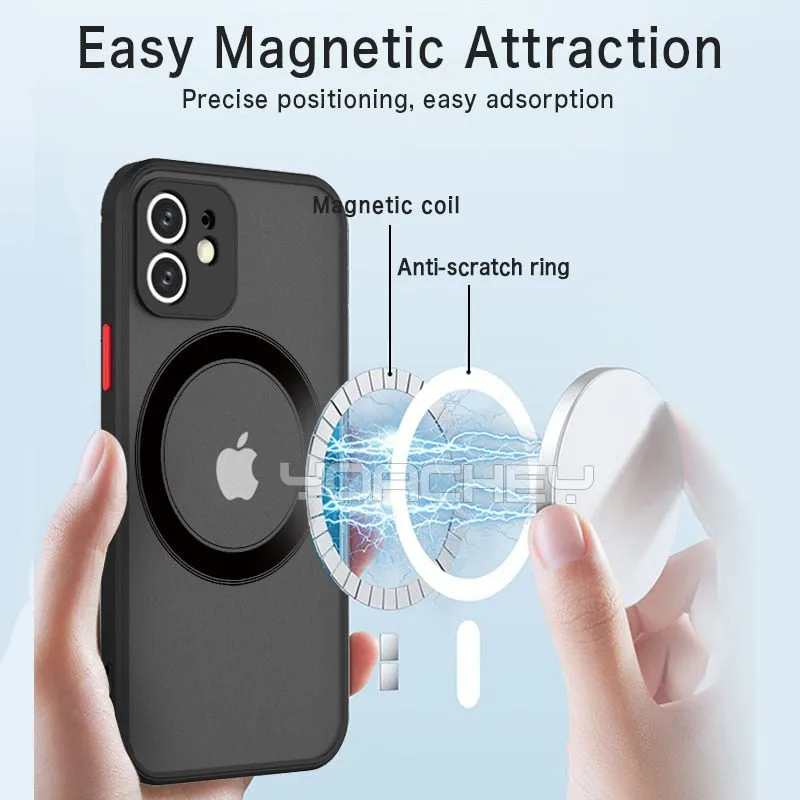 Shockproof Matte Magsafe Apple iPhone Case