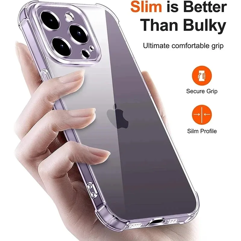 Shockproof Silicone Clear Phone Case for iPhone 13 14 15 Pro