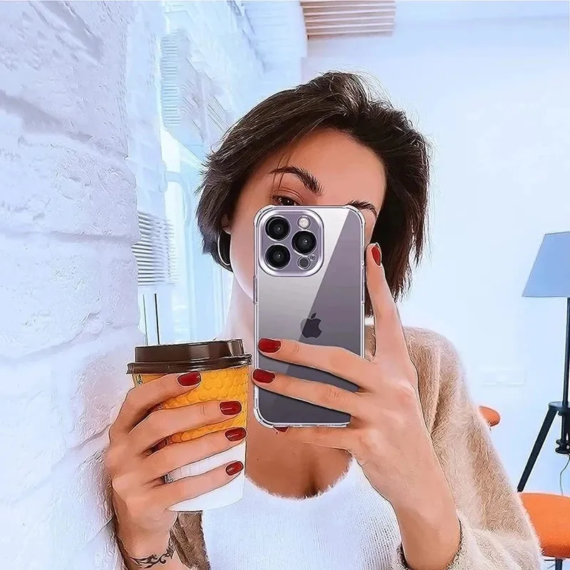 Shockproof Silicone Clear Phone Case for iPhone 13 14 15 Pro