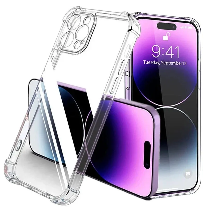 Shockproof Silicone Clear Phone Case for iPhone 13 14 15 Pro
