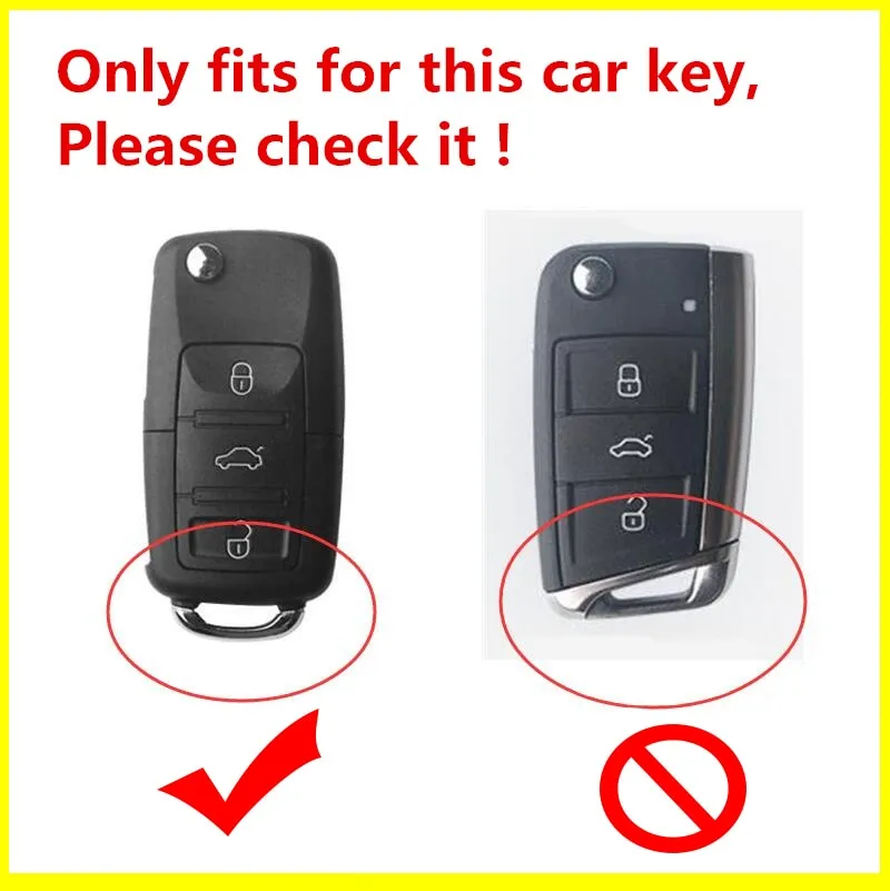 Silicon Carbon Fiber Car Key Cover Case For Golf Bora Jetta POLO Passat B5 B6 Skoda Octavia A5 Fabia SEAT Ibiza