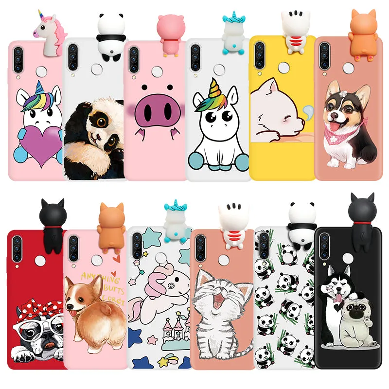 Silicone Cover For Huawei P40 P30 P20 Lite Pro Y9 Y7 Y6 P Smart 2019 Z Plus Cartoon Doll Soft Case Fundas For Huawei Honor 8X 9X