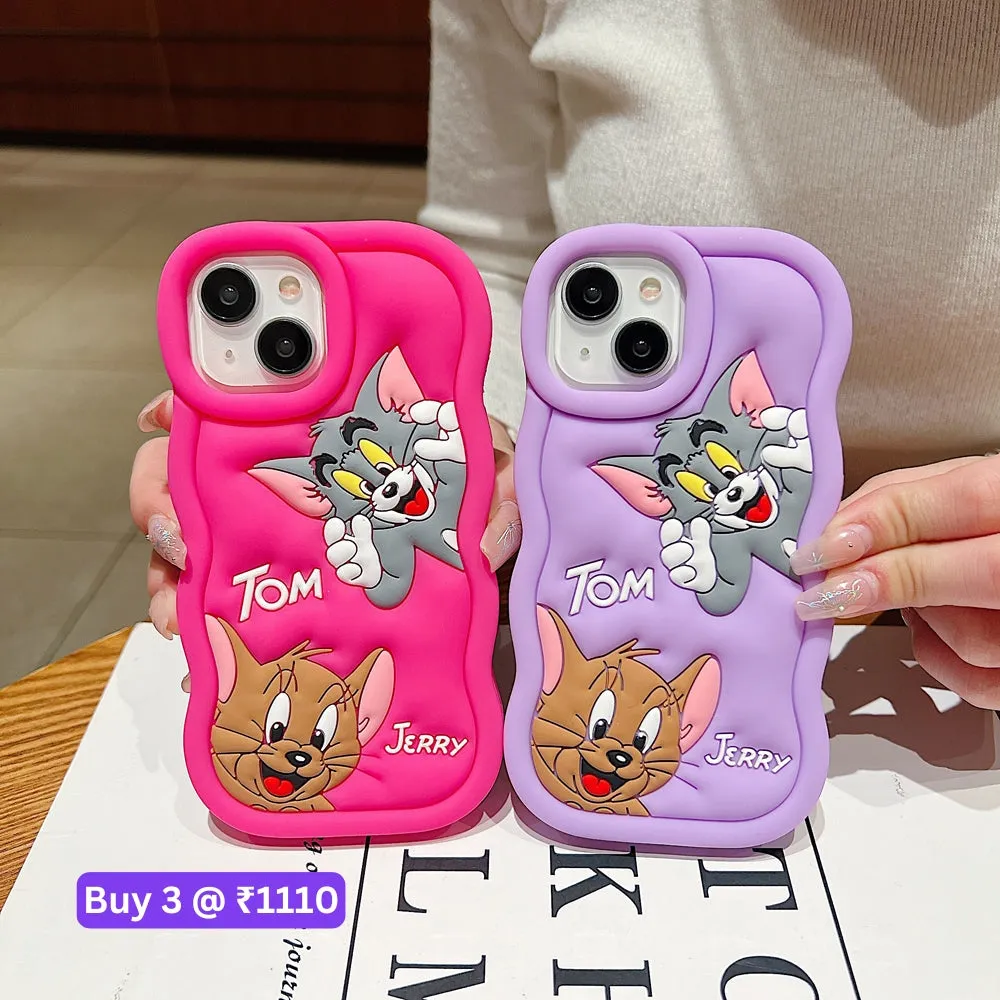 Silicone Soft 3D Cartoon Wavy Edge Phone Case - iPhone X