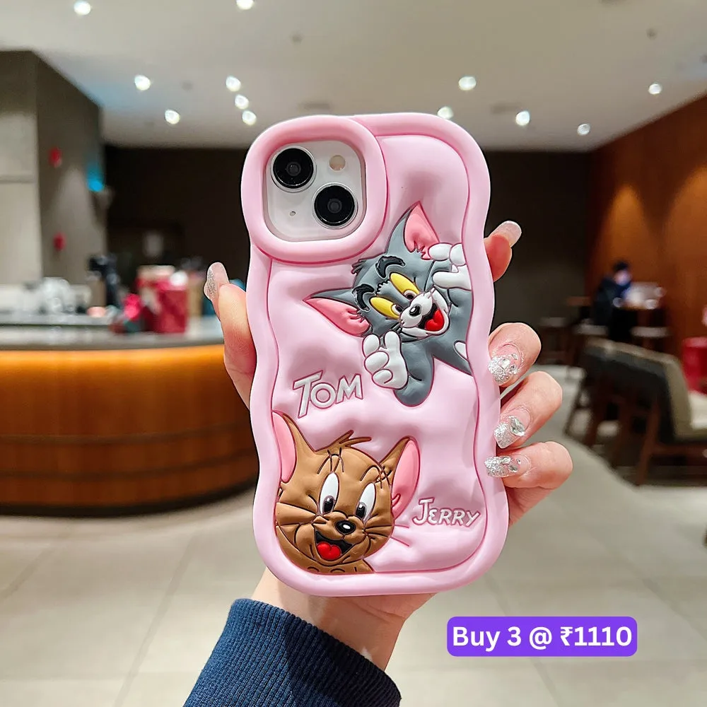 Silicone Soft 3D Cartoon Wavy Edge Phone Case - iPhone X