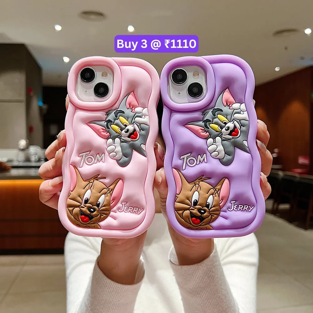 Silicone Soft 3D Cartoon Wavy Edge Phone Case - iPhone X
