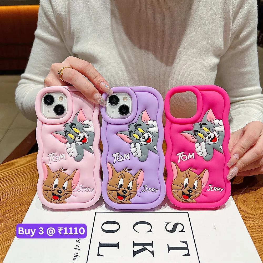 Silicone Soft 3D Cartoon Wavy Edge Phone Case - iPhone X