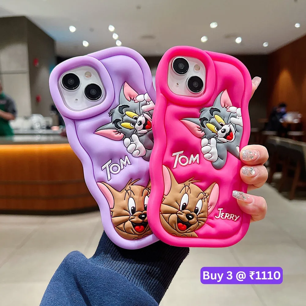 Silicone Soft 3D Cartoon Wavy Edge Phone Case - iPhone X