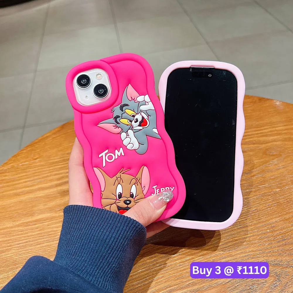 Silicone Soft 3D Cartoon Wavy Edge Phone Case - iPhone X