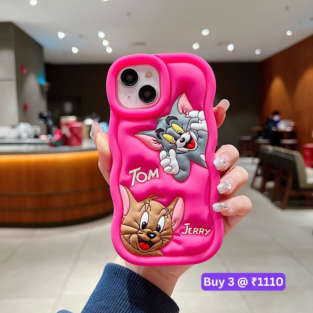 Silicone Soft 3D Cartoon Wavy Edge Phone Case - iPhone X