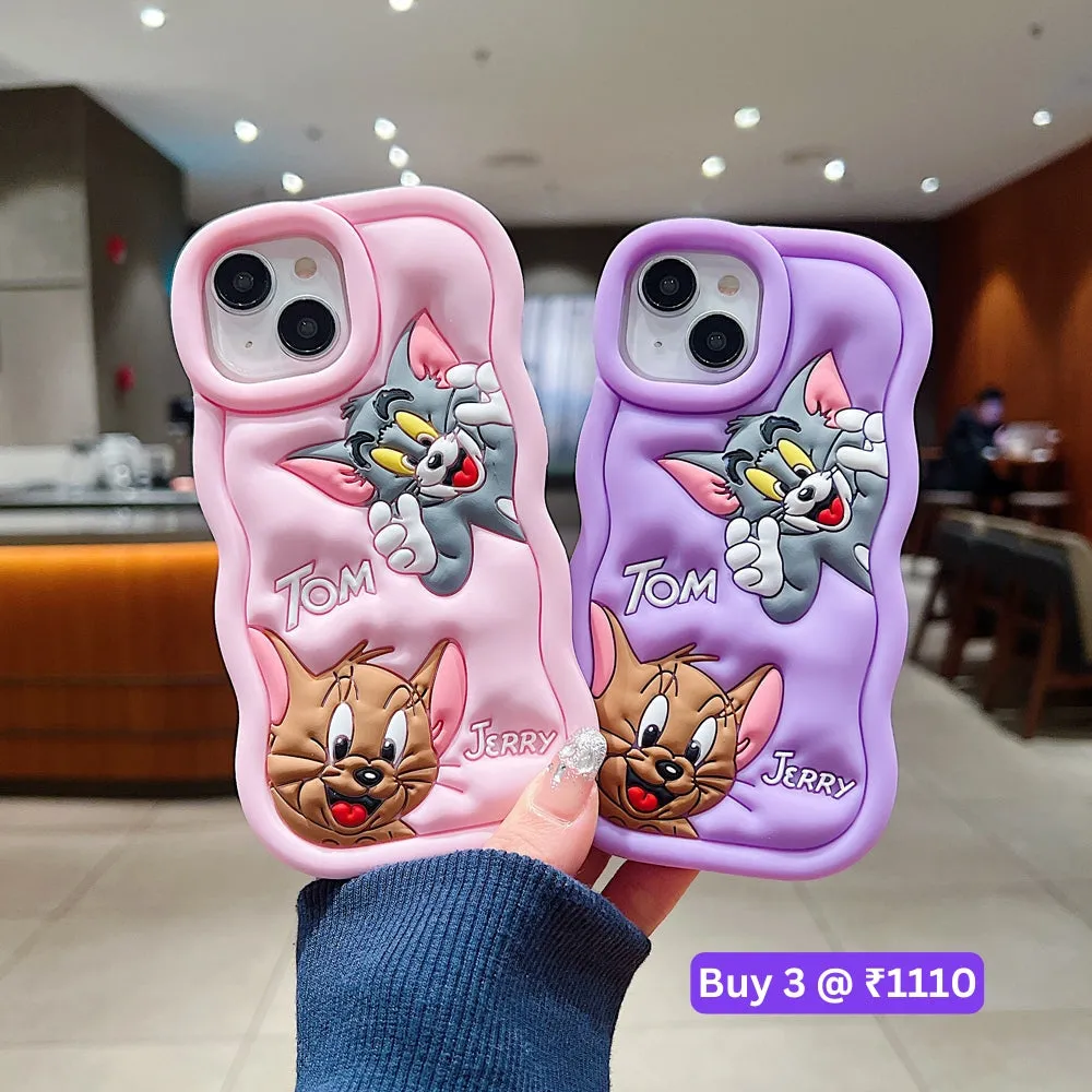 Silicone Soft 3D Cartoon Wavy Edge Phone Case - iPhone X