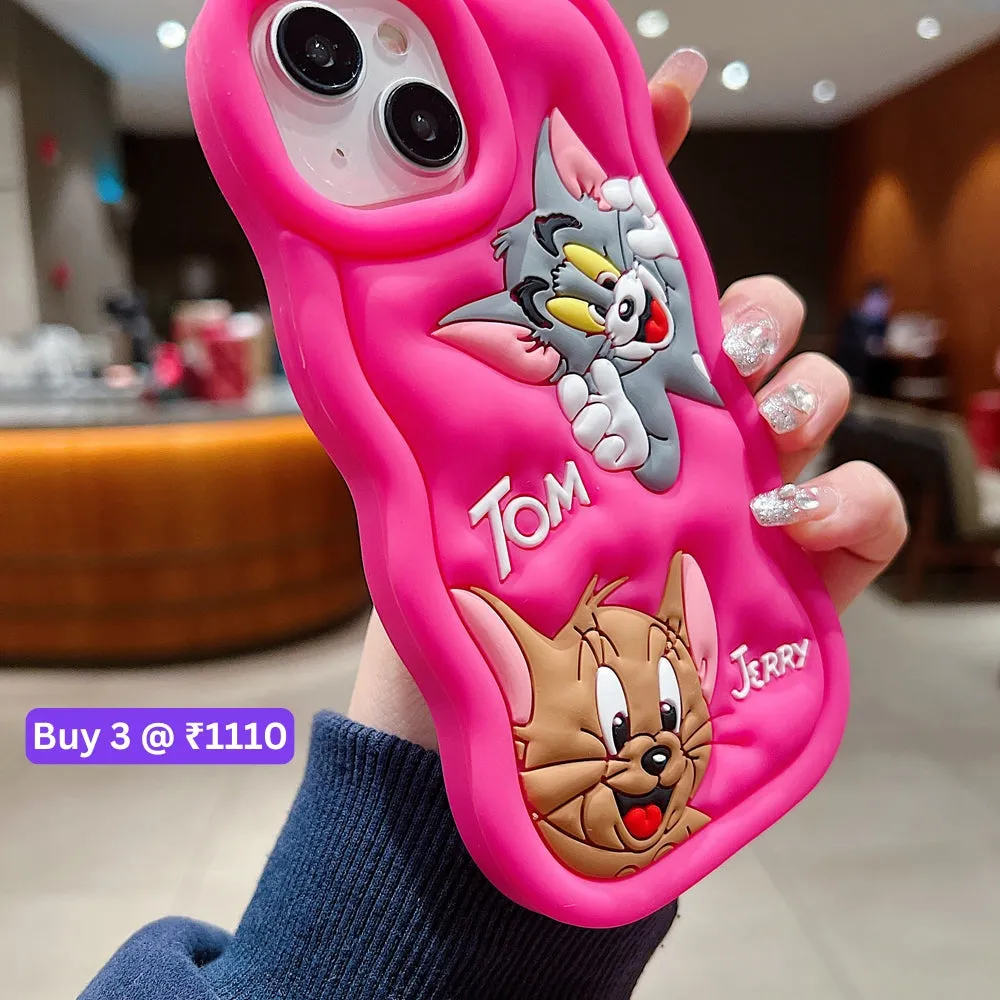 Silicone Soft 3D Cartoon Wavy Edge Phone Case - iPhone X