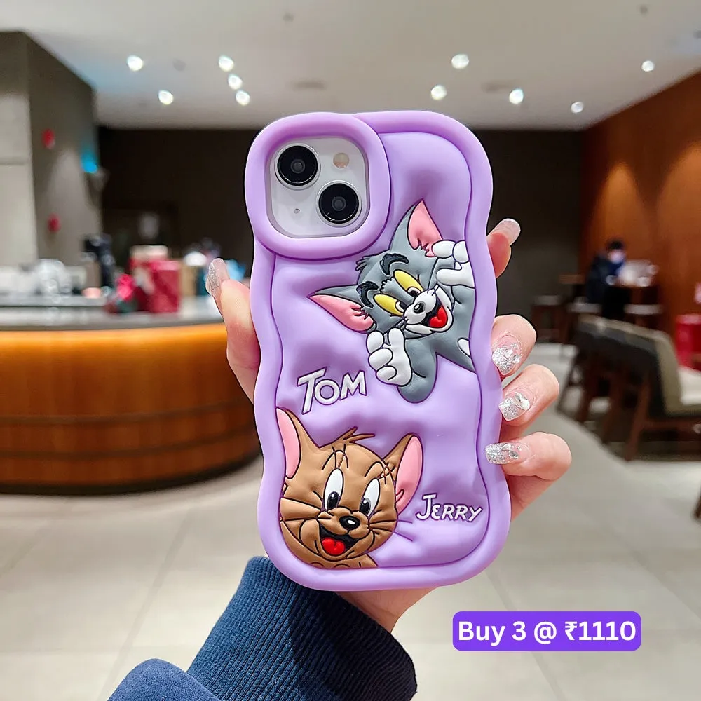 Silicone Soft 3D Cartoon Wavy Edge Phone Case - iPhone X
