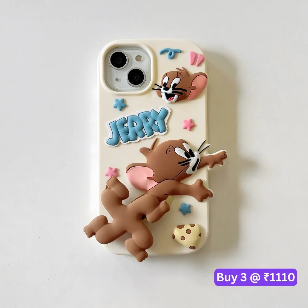 Silicone Soft 3D Running Cartoon Phone Case - iPhone 14