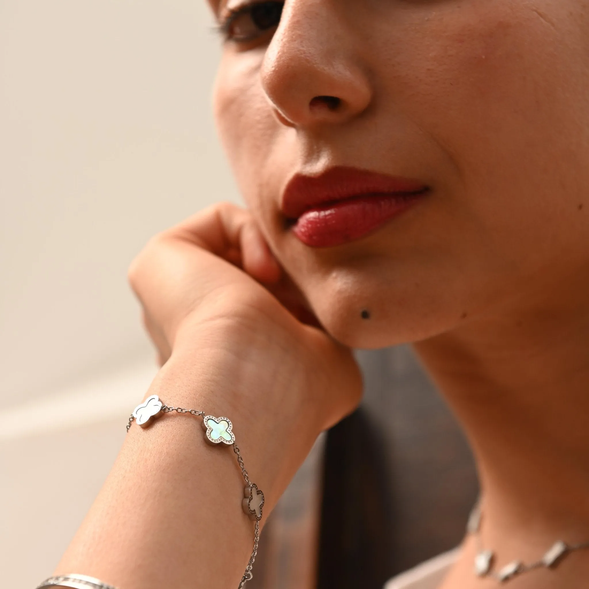 Silver Clover Bracelet