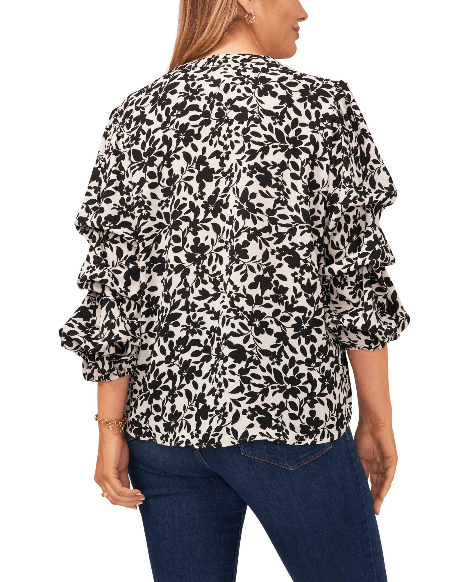 Skylar Flutter Sleeve Tunic | 103-NEW IVORY