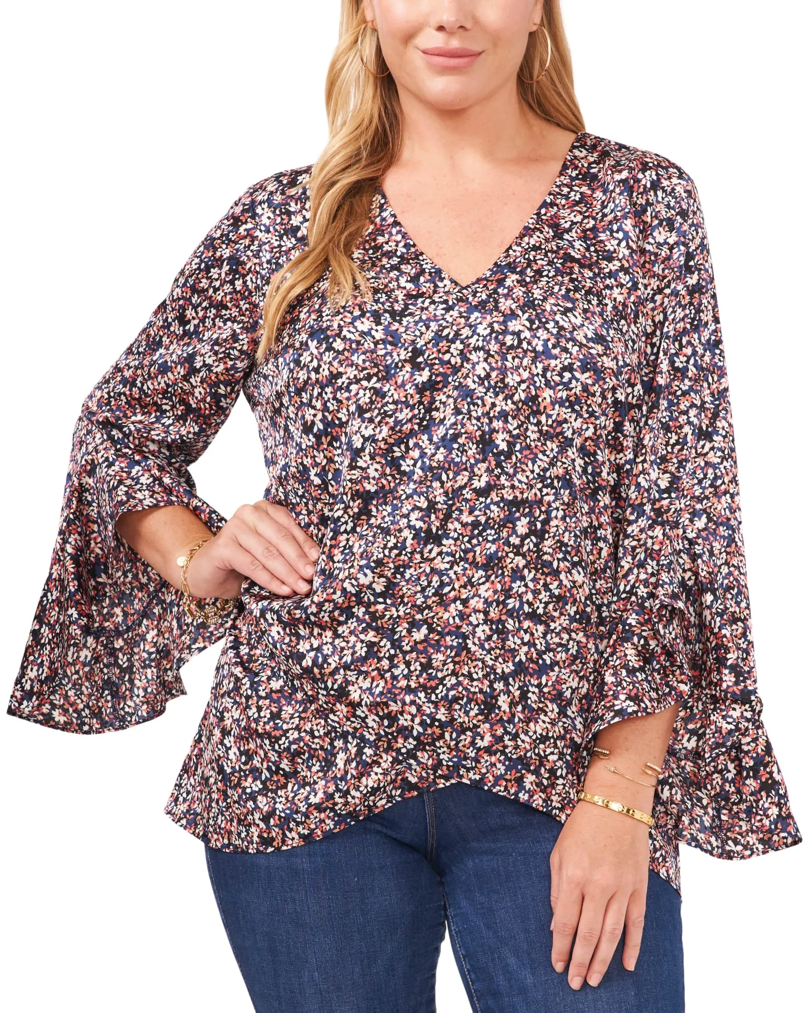Skylar Flutter Sleeve Tunic | CARMINE PINK