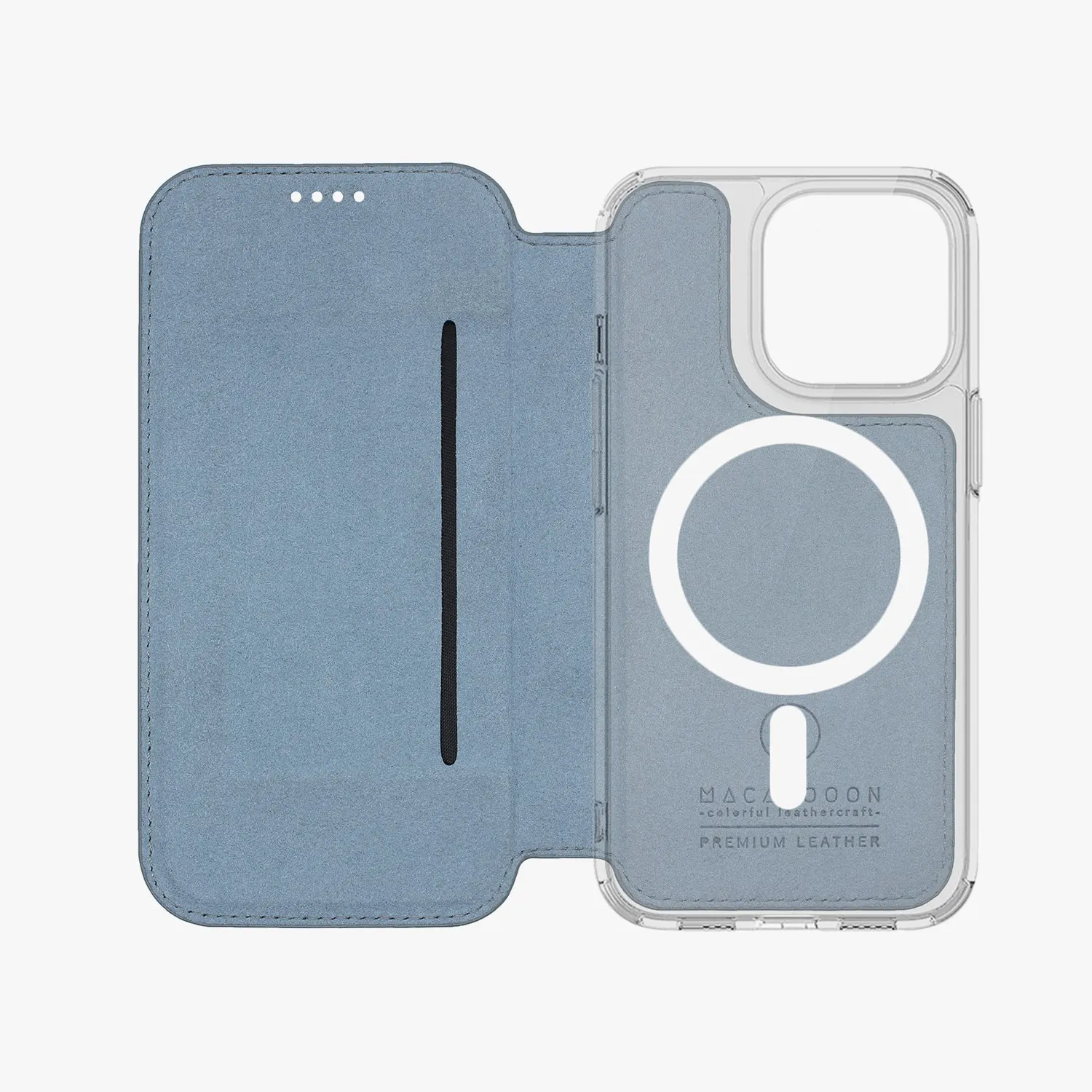 Sleek iPhone 16 MagSafe Leather Flip Cover with Clear Case