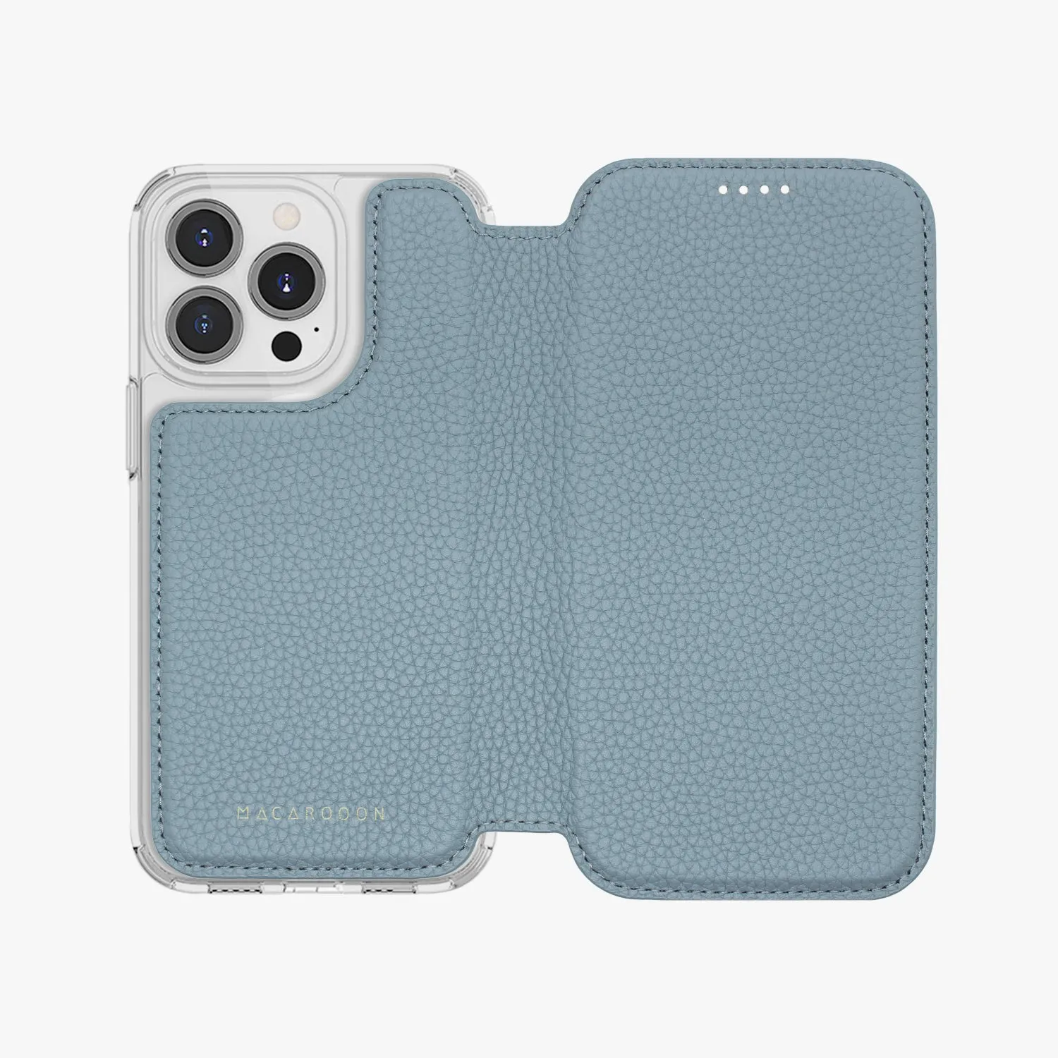 Sleek iPhone 16 MagSafe Leather Flip Cover with Clear Case
