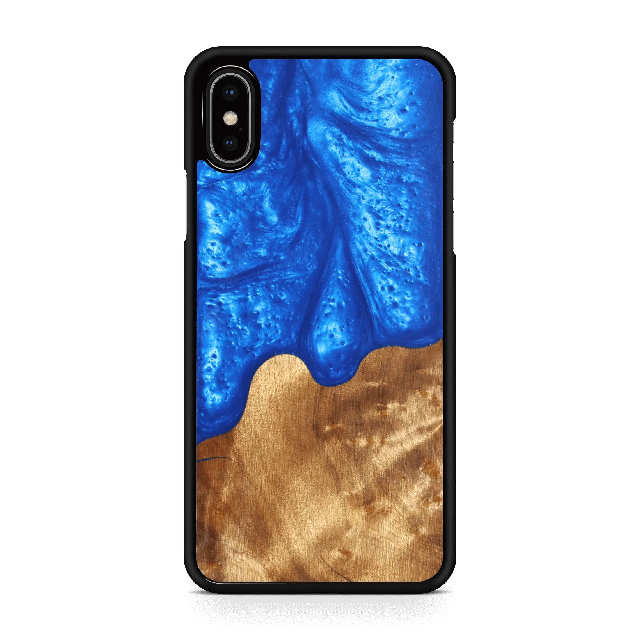 Slim Resin & Wood iPhone Case (Coastline Collection - Diver's Blue)