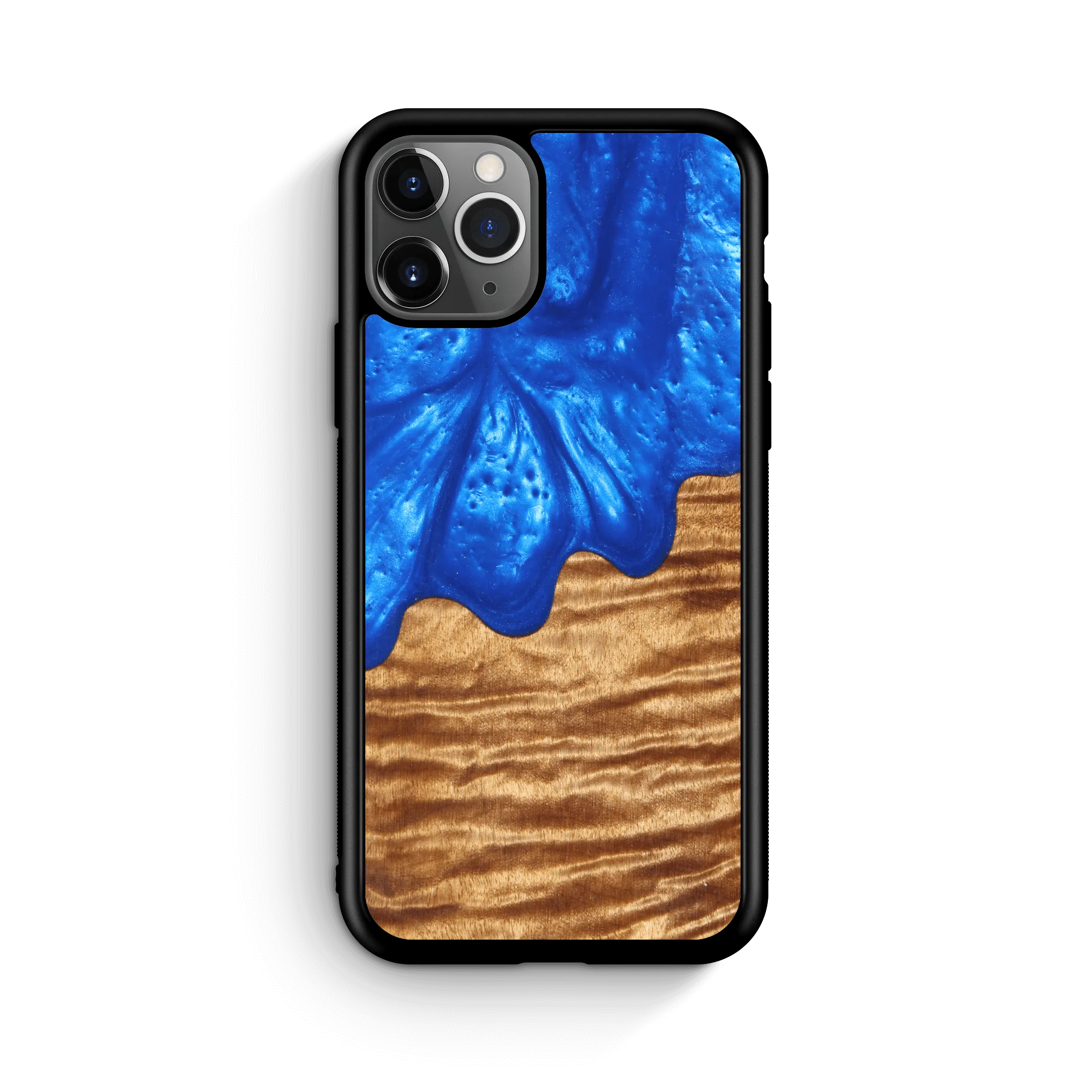 Slim Resin & Wood iPhone Case (Coastline Collection - Diver's Blue)
