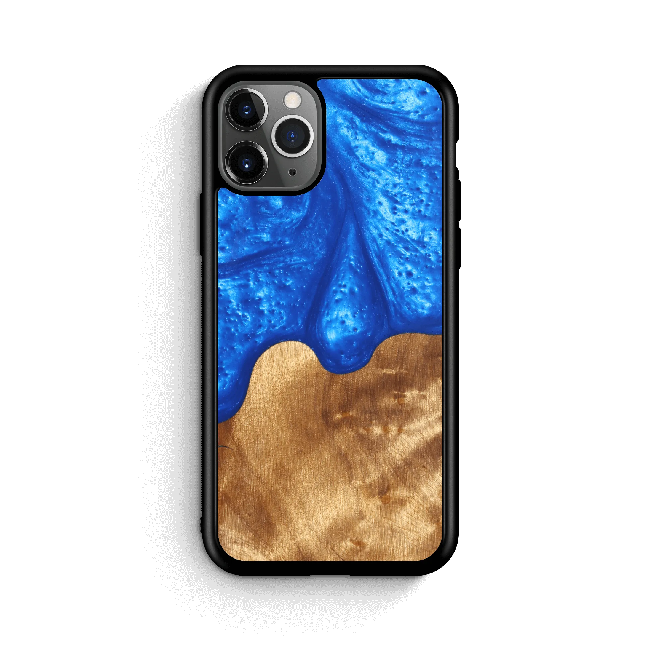 Slim Resin & Wood iPhone Case (Coastline Collection - Diver's Blue)