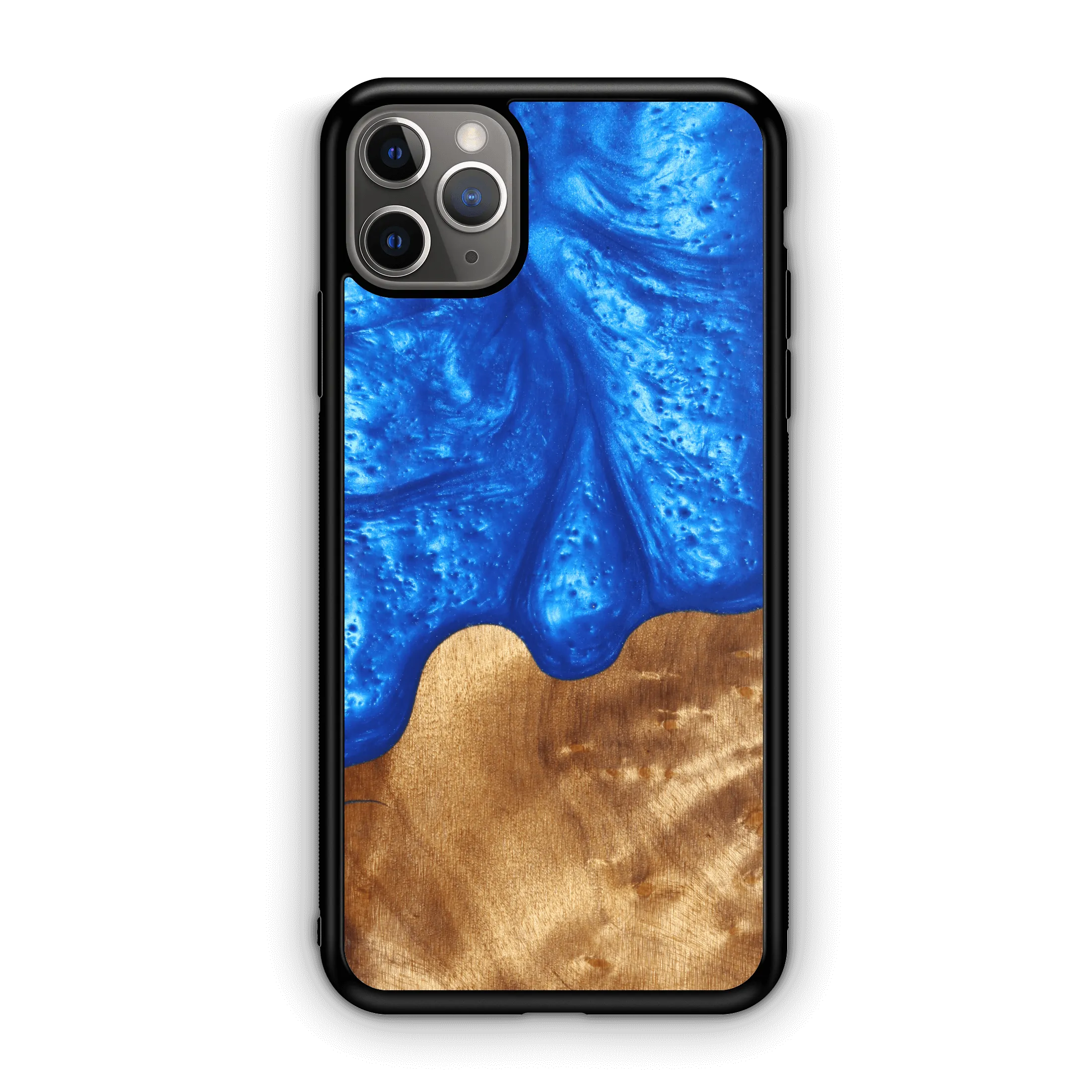 Slim Resin & Wood iPhone Case (Coastline Collection - Diver's Blue)