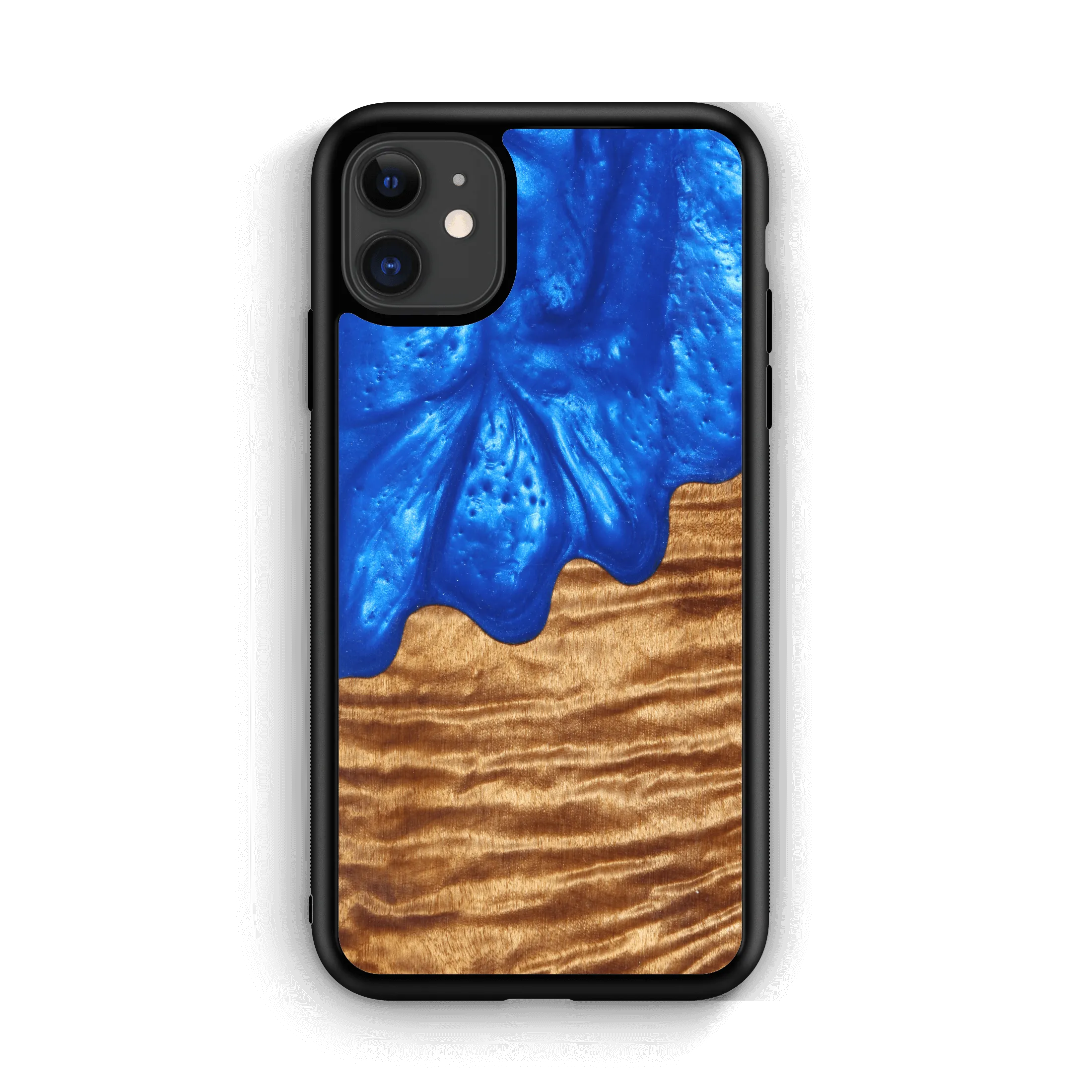 Slim Resin & Wood iPhone Case (Coastline Collection - Diver's Blue)